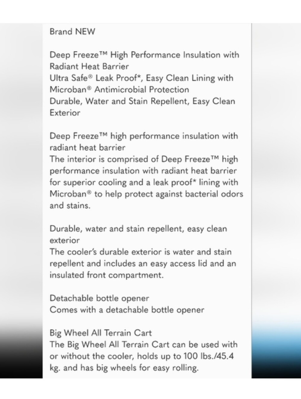 Titan Deep Freeze 60-Can Rolling Cooler w/ All-Terrain Cart Collapsible Wheeled - Picture 7 of 10